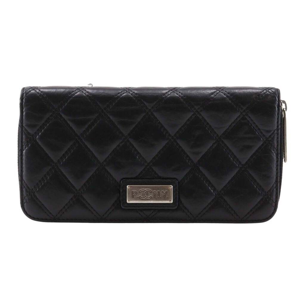 CHANEL Authentic Black Lambskin Leather Wallet - Picture 1 of 16